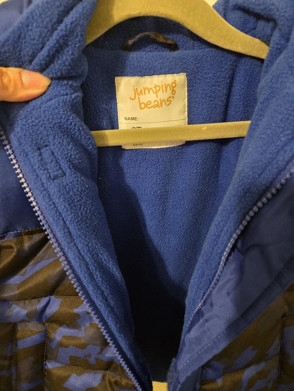 Jumping beans Blue Camouflage Puffer Jacket with Hood